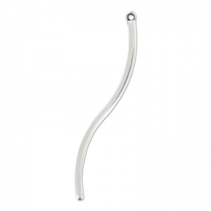 Pendentif tube twisté 51 mm Placage Argent fin vieilli x1