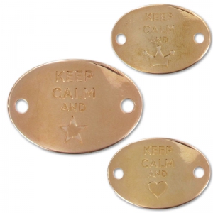 Intercalaire keep calm 2 trous 29x20 mm doré rose x1