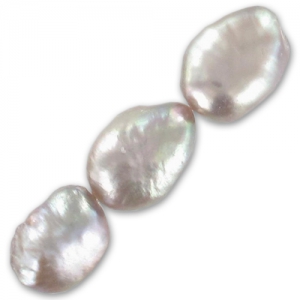 Perles d'eau douce irrégulières teintées 10x12 mm Light Grey x6