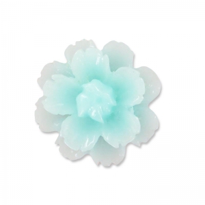 Cabochon fleur en résine 13 mm Bleu clair