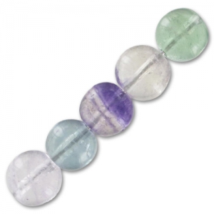 Perles Rondes 6 mm pierre gemme Fluorite x15