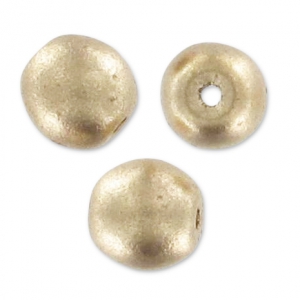 Perles en verre tchèque rondes  4 mm Gold Mat x50