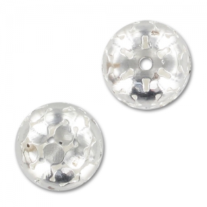 Boule filigranée cercles 14 mm argenté x1