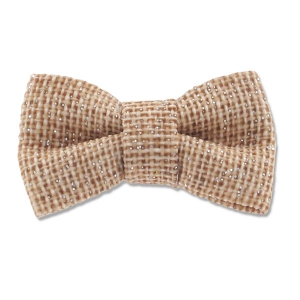 Noeud en coton mélangé 27 mm pailleté Marron clair