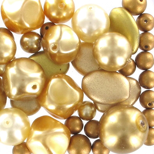 100 Perles Facettées De Bohême 4 Mm - Mabé Golden AB - Preciosa - Neuf