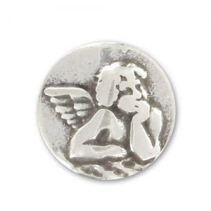 Poussoir ange pour lacet 10 mm argenté vieilli x1