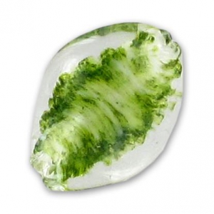 Perle torsadée 30x20 mm Crystal/Milky Green x1