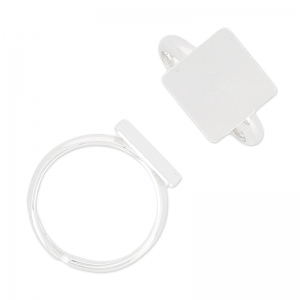 Bague plateau carré 12 mm en Argent 925 x1