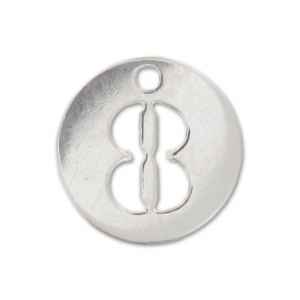 Breloque ronde chiffre 8 - 8.5 mm en Argent 925 x1