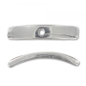 Intercalaires arc de cercle 19 mm Placage Argent fin vieilli x4