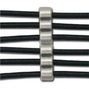 Poussoir pour cordon 3 mm 6 rangs Placage Argent fin vieilli x1