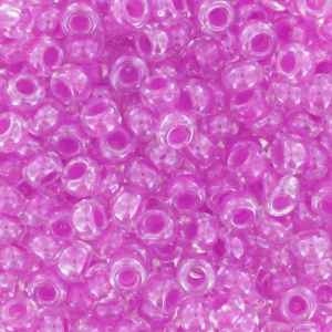 Perles rocailles Preciosa 9/0 2.5 mm - Crystal interieur violet nacrées x20g