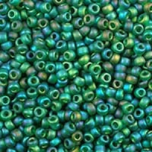 Rocaille Miyuki 15/0 156FR - Mat Tr Dark Emerald AB x8g