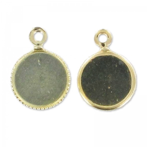 Serti pendentif pour cabochon fond plat 8 mm doré HQ x1