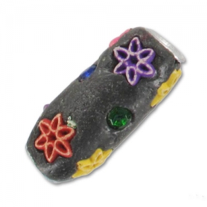 Olive incrustée de perles 25x11 mm Multicolore x1