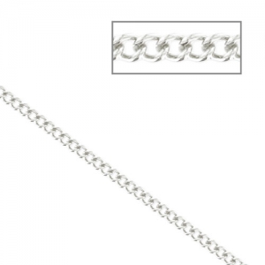 Chaîne maille gourmette 2,3 mm Placage argent fin x1m