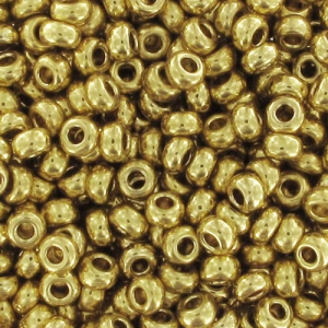 Perles rocailles Preciosa 9/0 2.5 mm - 24 K Gold Plated x10gr