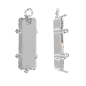 Serti griffe pendentif pour cabochon PureCrystal 4547 21x7 mm rhodié