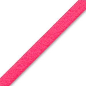 Lacet Suedine 3x1.3 mm Rose Fluo x 2.8 m