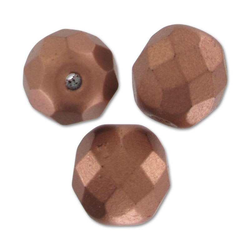 Lot De 20 Perles Facettées De Bohême 8mm - Couleur Copper Gold Mat - Neuf