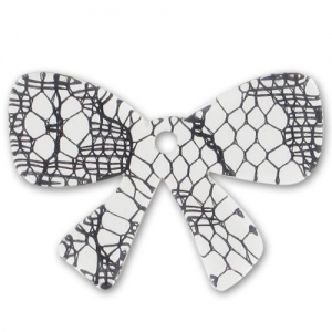 Noeud 19x28 mm dentelle noire x1
