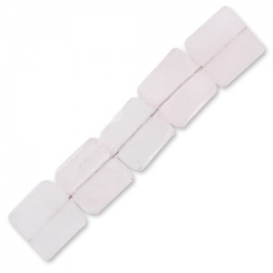 Perle facettée carrée 10 mm en pierre gemme - Quartz Rose x1