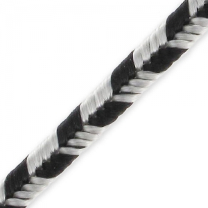 Soutache 2,5 mm Silver/Black Stripe x2 m