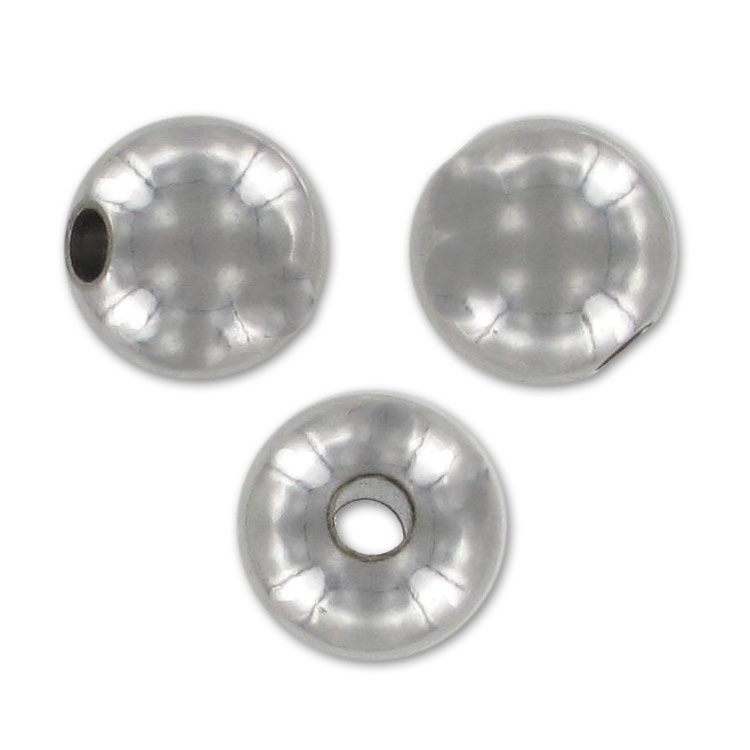 20 Perles Rondes En Acier Inoxydable 8mm - Trou 3,5mm - Noir - Pour Bijoux DIY