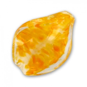 Perle torsadée 30x20 mm Crystal/Milky Light Orange x1