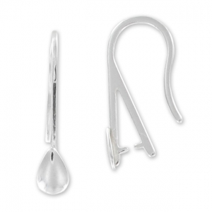 Crochets d'oreilles goutte attache pendentif 21 mm en Argent 925 x2