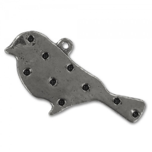 Breloque oiseau 15 mm black nickel x1