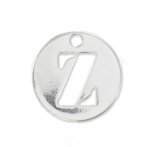 Breloque ronde lettre Z - 8.5 mm en Argent 925 x1