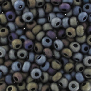 Perles rocailles Preciosa 9/0 2.5 mm - Jet Mat AB x20g
