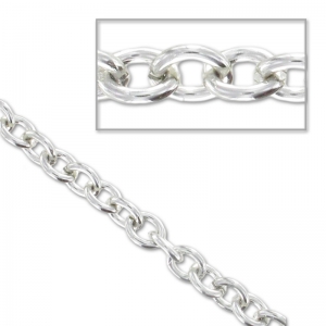 Chaîne en aluminium maille forçat 5 mm rhodié x1m
