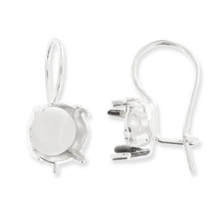 Crochets porte-cabochon 1028/1088 8 mm argenté x2