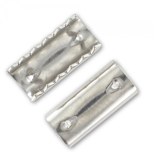 Embouts à serrer pour élastique 12x8 mm rhodié x4