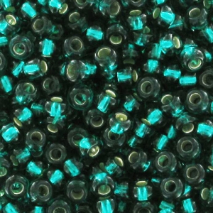 Perles rocailles Preciosa 11/0 2 mm - Emerald Silver Lined x20g