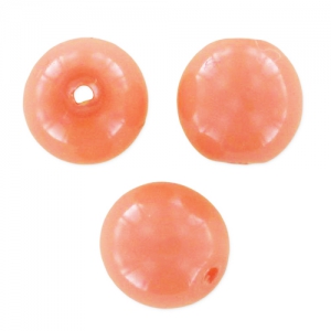 Perles en verre tchèque rondes Shiny  4 mm Peach Coral x50