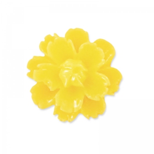 Cabochon fleur en résine 13 mm Jaune