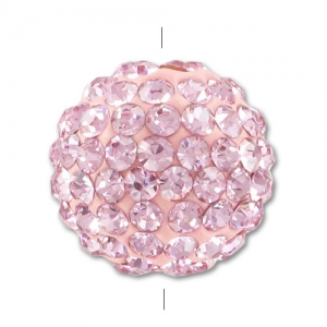Ronde plasticine strass 12 mm Light Rose x1