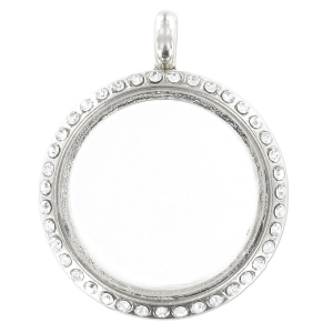 Pendentif strass aimanté personnalisable 37x30 mm rhodié x1