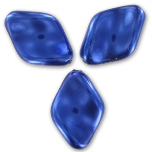 Perles torsadées nacrées 19x13 mm Marine Blue x10