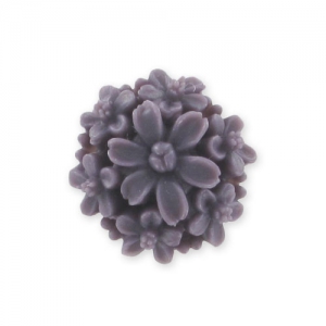 Cabochon fleur en résine 13 mm Violet foncé Mat x1
