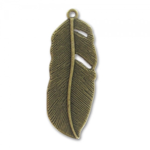 Pendentif plume 41.5 mm bronze x1