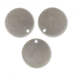 Sequins lisses 10 mm argenté vieilli x5