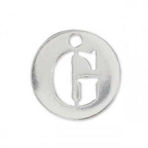 Breloque ronde lettre G - 8.5 mm en Argent 925 x1