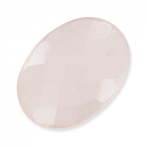 Cabochon ovale facetté 18x13 mm Quartz Rose
