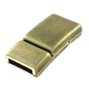 Fermoir aimanté 28x14 mm pour lacet 10 mm bronze x1