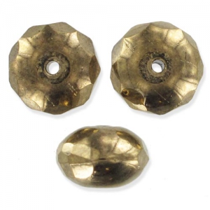 Donuts 9x6 mm Jet Gold x25
