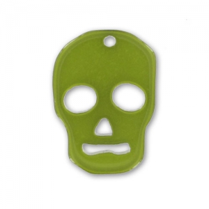 Pendentif Tête de mort 23 mm Olivine x1